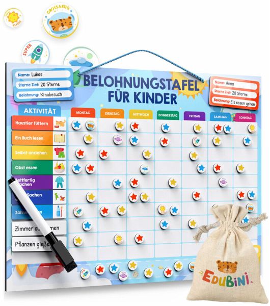 Belohnungstafel für Kinder: Weltraum Edition