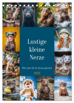 Cover Lustige kleine Nerze (Tischkalender 2026 DIN A5 hoch), CALVENDO Monatskalender