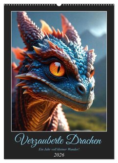 Cover Verzauberte Drachen: Ein Jahr voll kleiner Wunder! (Wandkalender 2026 DIN A2 hoch), CALVENDO Monatskalender