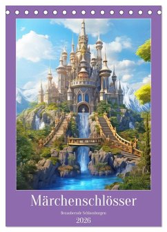 Märchenschlösser - Bezaubernde Schlossburgen (Tischkalender 2026 DIN A5 hoch), CALVENDO Monatskalender