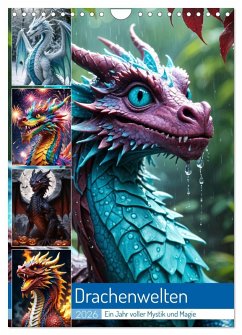 Drachenwelten - Ein Jahr voller Mystik und Magie (Wandkalender 2026 DIN A4 hoch), CALVENDO Monatskalender