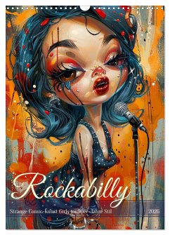 Cover Rockabilly. Strange Comic-Kunst Girls im 50er-Jahre Stil (Wandkalender 2026 DIN A3 hoch), CALVENDO Monatskalender