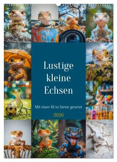 Cover Lustige kleine Echsen (Wandkalender 2026 DIN A2 hoch), CALVENDO Monatskalender