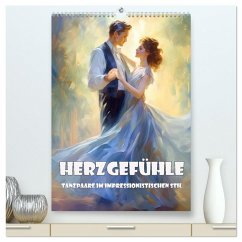 Herzgefühle - Tanzpaare im impressionistischen Stil (hochwertiger Premium Wandkalender 2026 DIN A2 hoch), Kunstdruck in Hochglanz