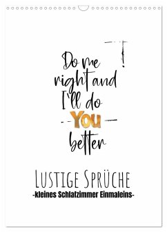 Lustige Sprüche - Schlafzimmer 1x1 (Wandkalender 2026 DIN A3 hoch), CALVENDO Monatskalender