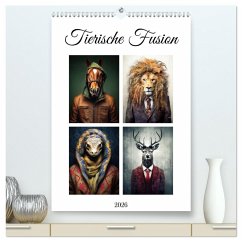 Tierische Fusion (hochwertiger Premium Wandkalender 2026 DIN A2 hoch), Kunstdruck in Hochglanz