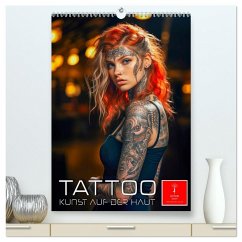 Tattoo Kunst auf der Haut (hochwertiger Premium Wandkalender 2026 DIN A2 hoch), Kunstdruck in Hochglanz