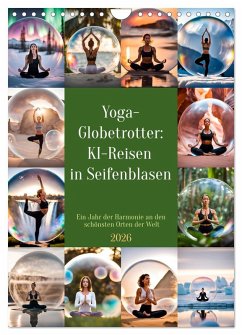 Cover Yoga-Globetrotter: KI-Reisen in Seifenblasen. Ein Jahr der Harmonie an den schönsten Orten der Welt (Wandkalender 2026 DIN A4 hoch), CALVENDO Monatskalender
