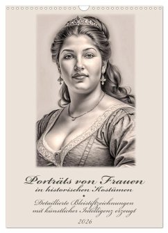 Cover Porträts von Frauen in historischen Kostümen (Wandkalender 2026 DIN A3 hoch), CALVENDO Monatskalender