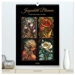 Cover Jugendstil Blumen (hochwertiger Premium Wandkalender 2026 DIN A2 hoch), Kunstdruck in Hochglanz