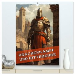 Drachenkampf und Ritterehre (hochwertiger Premium Wandkalender 2026 DIN A2 hoch), Kunstdruck in Hochglanz