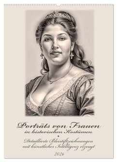 Cover Porträts von Frauen in historischen Kostümen (Wandkalender 2026 DIN A2 hoch), CALVENDO Monatskalender
