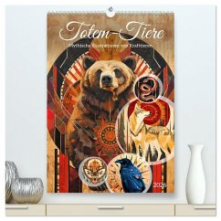 Cover Totem-Tiere - Mythische Illustrationen von Krafttieren (hochwertiger Premium Wandkalender 2026 DIN A2 hoch), Kunstdruck in Hochglanz