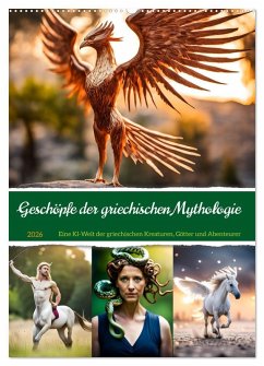 Cover Geschöpfe der griechischen Mythologie - Eine KI-Welt der griechischen Götter, Kreaturen und Abenteurer (Wandkalender 2026 DIN A2 hoch), CALVENDO Monatskalender