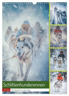 Cover Schlittenhunderennen (Wandkalender 2026 DIN A3 hoch), CALVENDO Monatskalender