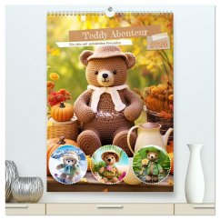 Cover Teddy Abenteur - Ein Jahr mit gehäkelten Freunden (hochwertiger Premium Wandkalender 2026 DIN A2 hoch), Kunstdruck in Hochglanz