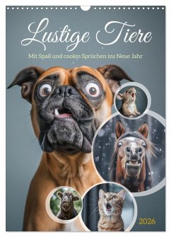Cover Lustige Tiere (Wandkalender 2026 DIN A3 hoch), CALVENDO Monatskalender