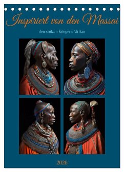 Cover Inspiriert von den Massai, den stolzen Kriegern Afrikas (Tischkalender 2026 DIN A5 hoch), CALVENDO Monatskalender