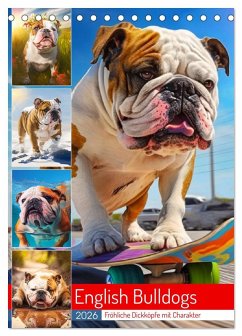 English Bulldogs. Fröhliche Dickköpfe mit Charakter (Tischkalender 2026 DIN A5 hoch), CALVENDO Monatskalender English Bulldogs. Fröhliche Dickköpfe mit Charakter (Tischkalender 2026 DIN A5 hoch), CALVENDO Monatskalender