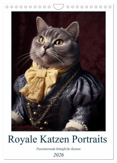 Royale Katzen Portraits (Wandkalender 2026 DIN A4 hoch), CALVENDO Monatskalender