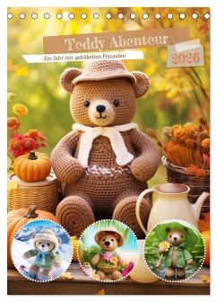Cover Teddy Abenteur - Ein Jahr mit gehäkelten Freunden (Tischkalender 2026 DIN A5 hoch), CALVENDO Monatskalender