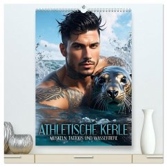 Athletische Kerle - Muskeln, Tattoos und Wassertiere (hochwertiger Premium Wandkalender 2026 DIN A2 hoch), Kunstdruck in Hochglanz
