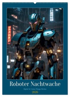 Roboter Nachtwache (Wandkalender 2026 DIN A2 hoch), CALVENDO Monatskalender