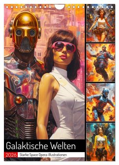Galaktische Welten. Starke Space Opera-Illustrationen (Wandkalender 2026 DIN A4 hoch), CALVENDO Monatskalender