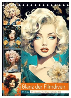 Cover Glanz der Filmdiven. Art Nouveau Paintings im Poster-Stil (Tischkalender 2026 DIN A5 hoch), CALVENDO Monatskalender