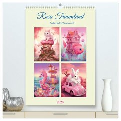 Cover Rosa Traumland. Zauberhafte Wunderwelt (hochwertiger Premium Wandkalender 2026 DIN A2 hoch), Kunstdruck in Hochglanz