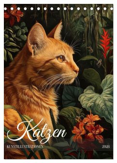 Katzen Kunstillustrationen (Tischkalender 2026 DIN A5 hoch), CALVENDO Monatskalender Katzen Kunstillustrationen (Tischkalender 2026 DIN A5 hoch), CALVENDO Monatskalender