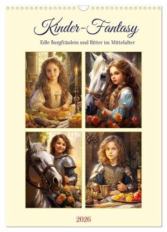 Cover Kinder-Fantasy. Edle Burgfräulein und Ritter im Mittelalter (Wandkalender 2026 DIN A3 hoch), CALVENDO Monatskalender