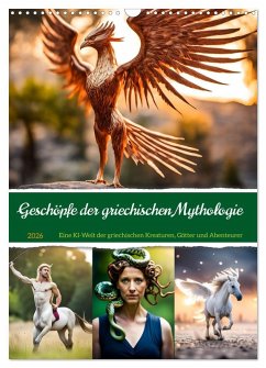 Cover Geschöpfe der griechischen Mythologie - Eine KI-Welt der griechischen Götter, Kreaturen und Abenteurer (Wandkalender 2026 DIN A3 hoch), CALVENDO Monatskalender