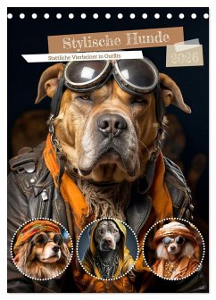 Stylische Hunde (Tischkalender 2026 DIN A5 hoch), CALVENDO Monatskalender