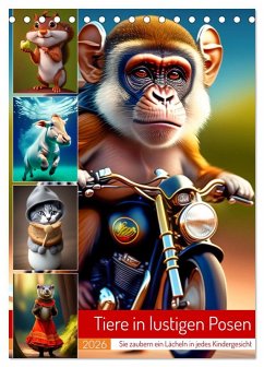Tiere in lustigen Posen (Tischkalender 2026 DIN A5 hoch), CALVENDO Monatskalender