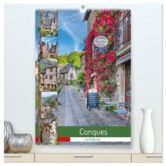 Conques - Via Podiensis (hochwertiger Premium Wandkalender 2026 DIN A2 hoch), Kunstdruck in Hochglanz