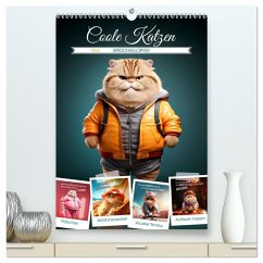 COOLE KATZEN Sprücheklopfer (hochwertiger Premium Wandkalender 2026 DIN A2 hoch), Kunstdruck in Hochglanz