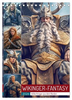 Wikinger-Fantasy. Wilde Krieger aus dem Norden (Tischkalender 2026 DIN A5 hoch), CALVENDO Monatskalender