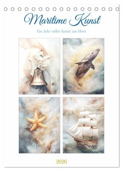 Cover Maritime Kunst (Tischkalender 2026 DIN A5 hoch), CALVENDO Monatskalender
