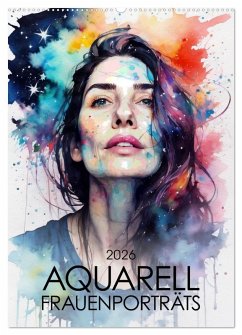 Aquarell-Frauenporträts (Wandkalender 2026 DIN A2 hoch), CALVENDO Monatskalender