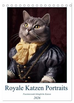 Royale Katzen Portraits (Tischkalender 2026 DIN A5 hoch), CALVENDO Monatskalender