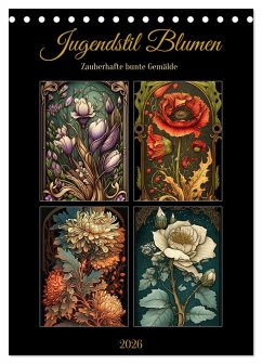 Cover Jugendstil Blumen (Tischkalender 2026 DIN A5 hoch), CALVENDO Monatskalender