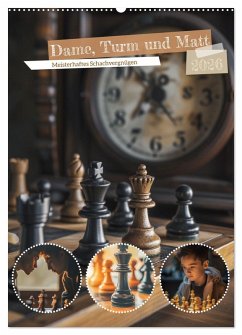 Dame, Turm und Matt (Wandkalender 2026 DIN A2 hoch), CALVENDO Monatskalender Dame, Turm und Matt (Wandkalender 2026 DIN A2 hoch), CALVENDO Monatskalender