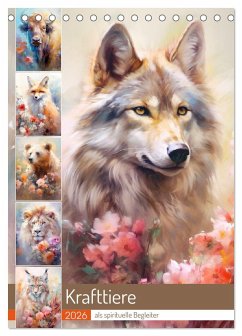 Cover Krafttiere als spirituelle Begleiter (Tischkalender 2026 DIN A5 hoch), CALVENDO Monatskalender