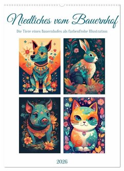 Cover Niedliches vom Bauernhof (Wandkalender 2026 DIN A2 hoch), CALVENDO Monatskalender