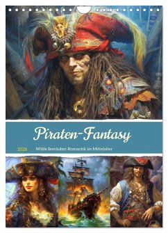 Cover Piraten-Fantasy. Wilde Seeräuber-Romantik im Mittelalter (Wandkalender 2026 DIN A4 hoch), CALVENDO Monatskalender