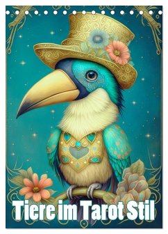 Tiere im Tarot Stil (Tischkalender 2026 DIN A5 hoch), CALVENDO Monatskalender