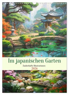 Cover Im japanischen Garten. Zauberhafte Illustrationen (Wandkalender 2026 DIN A3 hoch), CALVENDO Monatskalender