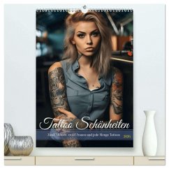 Cover Tattoo Schönheiten - zwölf Monate, zwölf Frauen und jede Menge Tattoos (hochwertiger Premium Wandkalender 2026 DIN A2 hoch), Kunstdruck in Hochglanz