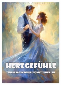 Herzgefühle - Tanzpaare im impressionistischen Stil (Wandkalender 2026 DIN A3 hoch), CALVENDO Monatskalender